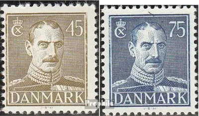 Produktbild von Briefmarken Dänemark 1946 Mi 292-293 (kompl.Ausg.) mit Falz Christian X.