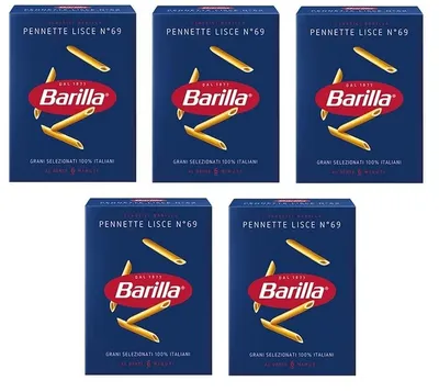 Produktbild von 5x Pasta Barilla Pennette Lisce Nr. 69 Italienisch Nudeln 500g Pack