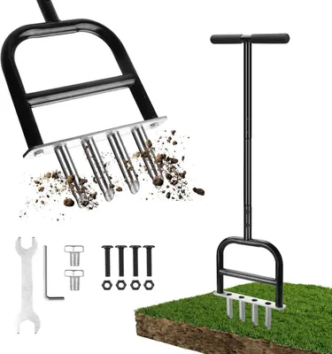 Obrázok produktu pre Ručný kosačka na trávu s 4 nožmi, pracovnou hĺbkou 12 cm, pákovým mechanizmom, s košom na zachytávanie trávy, vhodná do záhrady a