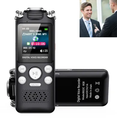 Produktbild von Diktiergerät mit Sprachaktivierung & Rauschunterdrückung, 1536kbps HD Aufnahme, 1,44 Zoll Display, tragbar, für Vorlesung, Meeting, Interview, MP3 Player