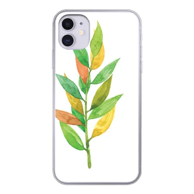Produktbild von MuchoWow® Handyhülle Schutzhülle Hülle für iPhone 11 Aquarelle - Blätter - Pflanzen Silikon Softcase Handy Hülle - Handytasche