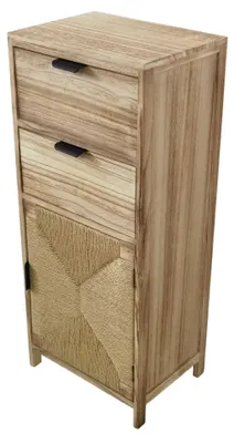 Immagine prodotto di Milani Home - mobiletto in legno con 2 cassetti e 1 anta, legno chiaro, 38 x 28 x 90 cm