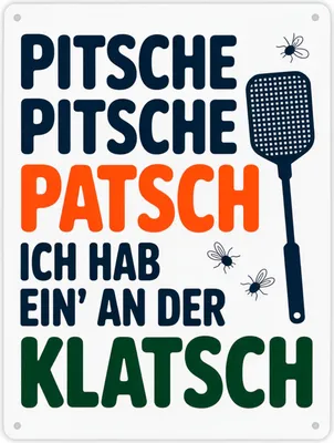 Produktbild von Fliegenklatsche Ich habe ein an der Klatsche Metallschild XL in 21x28 cm