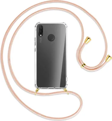 Produktbild von Handykette Backcover-Schutzhülle mit Band (Metall goldfarben) für Huawei P Smart Plus, nova 3 / 3i - rose peach
