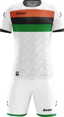 Produktbild von 128 YS/3XS|Zeus Icon Teamwear Set Trikot mit Shorts weiß schwarz grün
