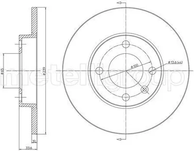 Produktbild von 2x METELLI Bremsscheibe 23-0371 für VW POLO (6N2) Polo Schrägheck (6N1) 33 8mm
