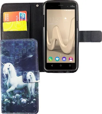 Produktbild von Handyhülle Tasche für Handy Wiko Lenny 3 Einhorn Weiß