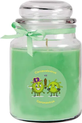 Produktbild von Karneval Duftkerze im Bonbonglas - viele Motive zur Auswahl, - Brenndauer bis zu 110 Std