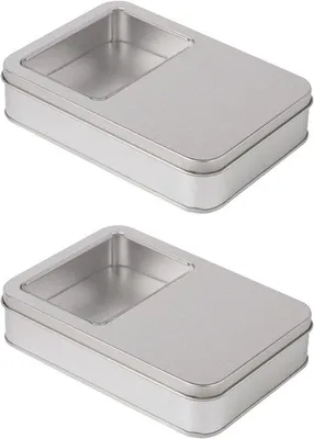 Produktbild von Famanu Aufbewahrungsdosen Set aus Metall mit Deckel - 16 x 11 x 3,5 cm