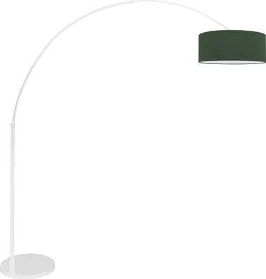 Image de Steinhauer - lampadaire - Sparkled Light - blanc - métal velours tissu - lampe arquée - E27 - 7171W