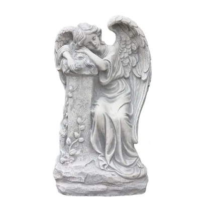 Produktbild von Steinfiguren Horn Schlafende Engelsfigur aus Steinguss für den Garten, Frostfest Witterungsbeständig und Neu, 38cm PO-893