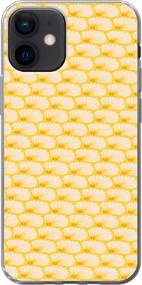 Produktbild von MuchoWow® Handyhülle Schutzhülle Hülle für Telefoonhoesje iPhone 12 Art Deco - Design - Muschel - Gelb Silikon Softcase Handy Hülle - Schutzhülle