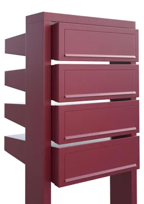 Produktbild von Briefkastenanlage Stairs for Four in Rot
