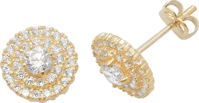Image de Boucles d'Oreilles Femme Or 375/1000 avec Oxyde de Zirconium - 9mm*9mm; TRS1880
