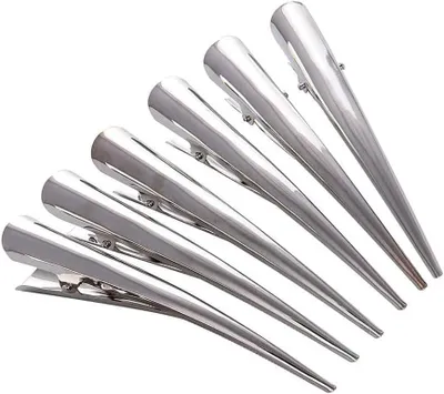 Produktbild von Krokodil-Haarspangen aus Metall in Silber, Entenschnabel-Form, rutschfest, für Damen und Mädchen