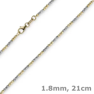 Kugelarmband-750-Gelbgold-Weißgold-21cm