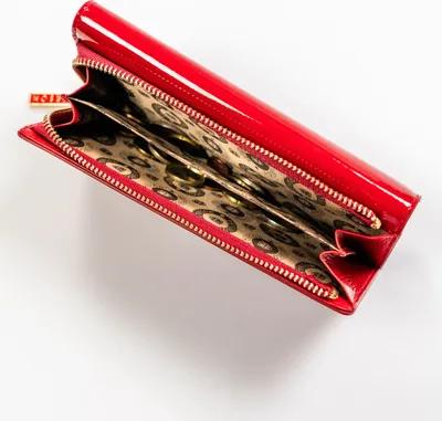 Obrázok produktu pre Peterson dámska lakovaná peňaženka RFID červená 19 cm