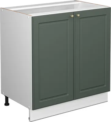 Produktbild von Spülenunterschrank Vicco Fame-Line Grün-Gold Landhaus 80 cm mit Regal, ohne Arbeitsplatte, Model 38013