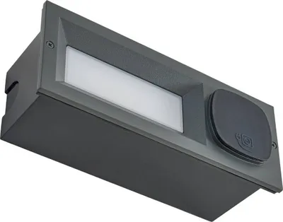Produktbild von Lucande LED-Wandeinbaulampe Lachlain, anthrazit, Steckdose