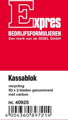 Produktbild von Sigel - Kassablok Expres Si -40925 100x158mm 50x2vel | Außenschachtel ein 10 Stück
