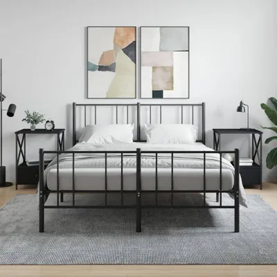 Obrázok produktu pre vidaXL Nočné stolíky 2 ks čierne 50x41x65 cm materiál na báze dreva - Nočný stolík - Nočné stolíky - Šatníková skriňa - Nočná skrinka