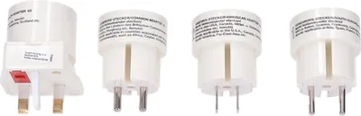 Zdjęcie produktu dla Uniwersalny adapter podróżny Solight PA21, zestaw 4, bez uziemienia, biały