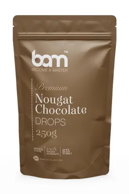 Produktbild von BAM Nougat-Schokolade - Kuvertüre - Schokoladen Drops - 250 g