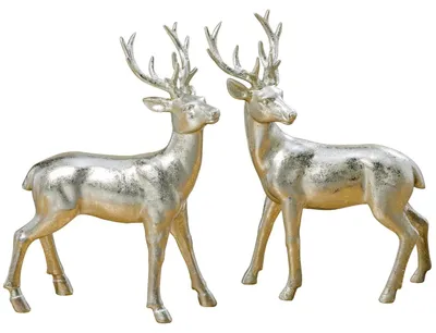 Produktbild von Dekofigur Tobin Hirsch stehend mit Geweih silber H 22 cm Stückpreis