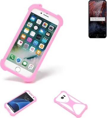 Produktbild von K-S-Trade Handy Hülle kompatibel mit Nokia 6.1 Plus Schutz Hülle Bumper Silikon Schutz Hülle Cover Case Silikoncase Silikonbumper TPU Softcase