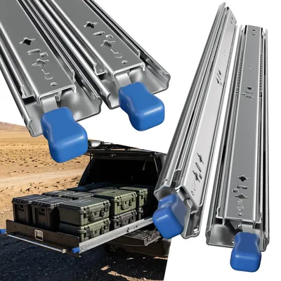 Image de Vigevee, 4 rails de tiroir robustes, charge lourde, 1100 mm, avec verrouillage, coulissement complet, largeur 53 mm