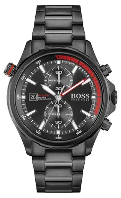 Immagine prodotto di Orologio da uomo Hugo Boss Globetrotter, modello 1513825, in acciaio inossidabile, cronografo, colore nero