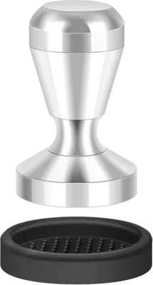 Image de Tamper Espresso 51mm en acier inoxydable Coussin en silicone Presseur de café moulu