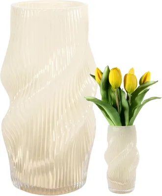 Zdjęcie produktu dla Wazon szklany, nowoczesny, ręcznie wykonany, do kwiatów, 20 cm, idealny do salonu