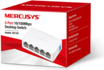 Obrázok produktu pre Mercusys MS105, Nespravované, Fast Ethernet (10/100), Plne duplexný režim