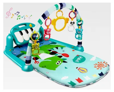 Produktbild von AmyBenton Baby Spieldecke mit Spielbogen, Aktivitätsdecke mit Klavier und Rasseln, Multifunktionaler Baby Spielbogen ab der Geburt
