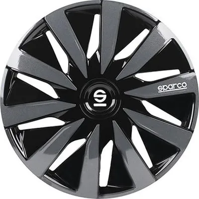 Zdjęcie produktu dla Kołpaki Sparco 14 cali Lazio czarny szary 4szt