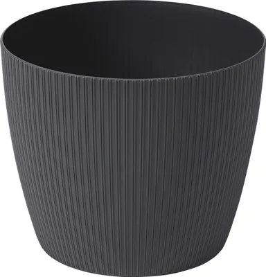 Produktbild von Dehner Blumentopf Magnolia, Pflanztopf Indoor, Pflanzkübel recycelt, ca. Ø 30 cm, Höhe 25 cm, Kunststoff, anthrazit
