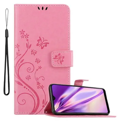 Produktbild von Cadorabo Hülle für Samsung Galaxy A40 Schutz Hülle in Rosa Schutzhülle Handy Hülle Etui Case Blumen Flower