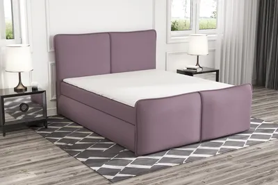 Produktbild von Boxspringbett BERIS 160 x 200 mit 2 Bettkästen, Bonell-Matratze und Topper. Farbe: Rosa