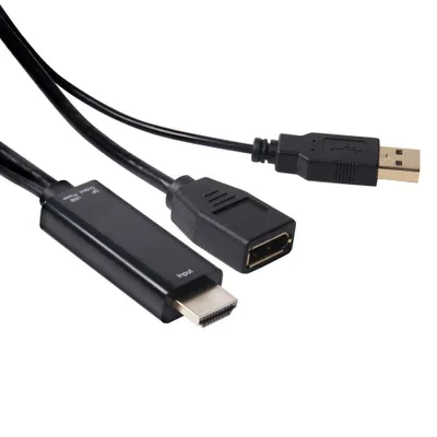 Zdjęcie produktu dla CLUB3D HDMI to DisplayPort Adapter, HDMI, DisplayPort, 0,18 m, Czarny