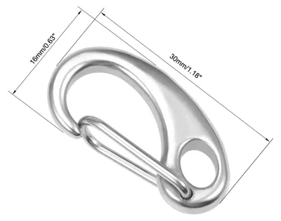 Produktbild von Feder Tor Karabinerhaken 30mm/1,18", 304 Edelstahl, fš¹r DIY Bastel Schlš¹ssel Anh?nger, 2er Pack