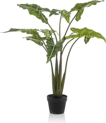 Produktbild von artplants.de Unechte Alocasia Sanderiana MUNAY im Dekotopf, grün, 120cm - Kunstpflanze