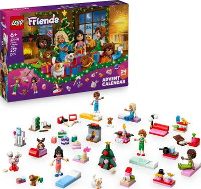 Produktbild von LEGO Friends Adventskalender 2025 - Weihnachten Spielzeug mit 24 Überraschungen inkl. 5 Minifiguren, 5 Tierfiguren und viel Zubehör - Kinder Geschenk für Mädchen und Jungen ab 6 Jahren - 42668