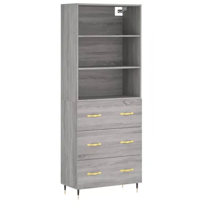 Produktbild von Highboard Grau Sonoma 69,5x34x180 cm Holzwerkstoff