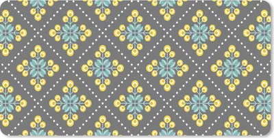Produktbild von MuchoWow® Mauspad Mousepad Design - Kariert - Blumen - Grau 60x30 cm - Mousepads - Maus Mat - Pad - Mausunterlage - Nachhaltig
