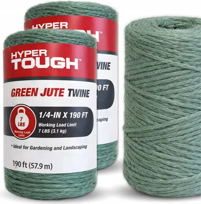 Productafbeelding van EDIBAZZAR | Set van 2 decoratieve jutesnaren in natuurlijke groene kleur, 57,9 meter lang, 6,35 mm dik