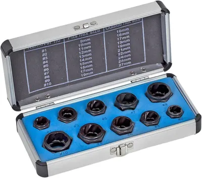 Produktbild von Mutternausdreher SCHRAUBENAUSDREHER SCHRAUBEN AUSDREHER SATZ 9-27mm (NAS-10)