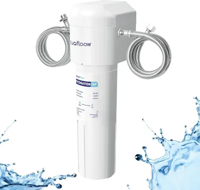 Produktbild von Aquafloow Untertisch Wasserfiltersystem, Chlorreduzierung Wasserfilter Aktivkohlefilter, Direkter Verbinden mit Küchenhahn, 30.000 Liter Hohe