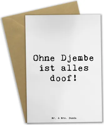 Produktbild von Mr. & Mrs. Panda Glückwunschkarte Spruch Djembe Freude - Weiß - Geschenk, einladungskarten, Musiker, weihnachtskarten, Musik, hochzeitskarten, Leidenschaft, Ohne, Lernen