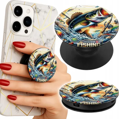 Image de Support telephone Popsocket pour doigt / support - WZORY WĘDKARSKIE RYBY WĘDKA